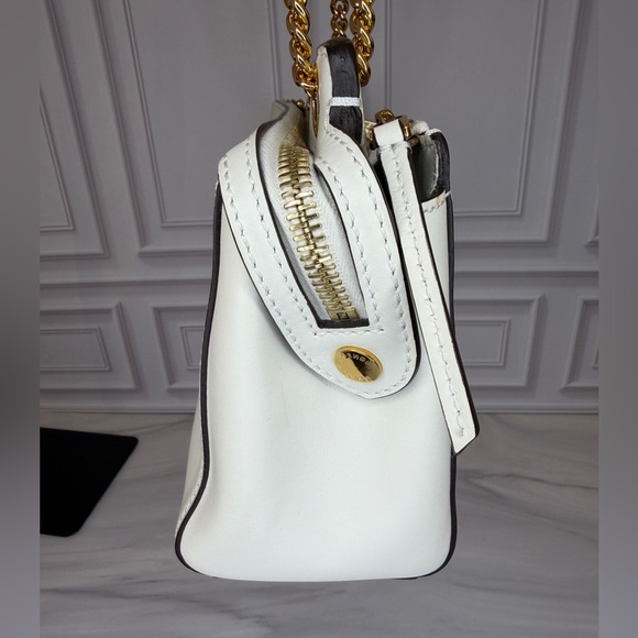 Fendi White Leather Dot Com Chain Shoulder Bag | Full Set | Entrupy COA - Picture 3 of 16